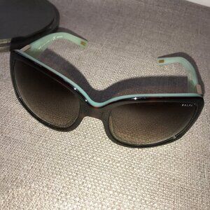 Teal Blue Rimmed Tortoise Ralph Lauren Sunglasses Square